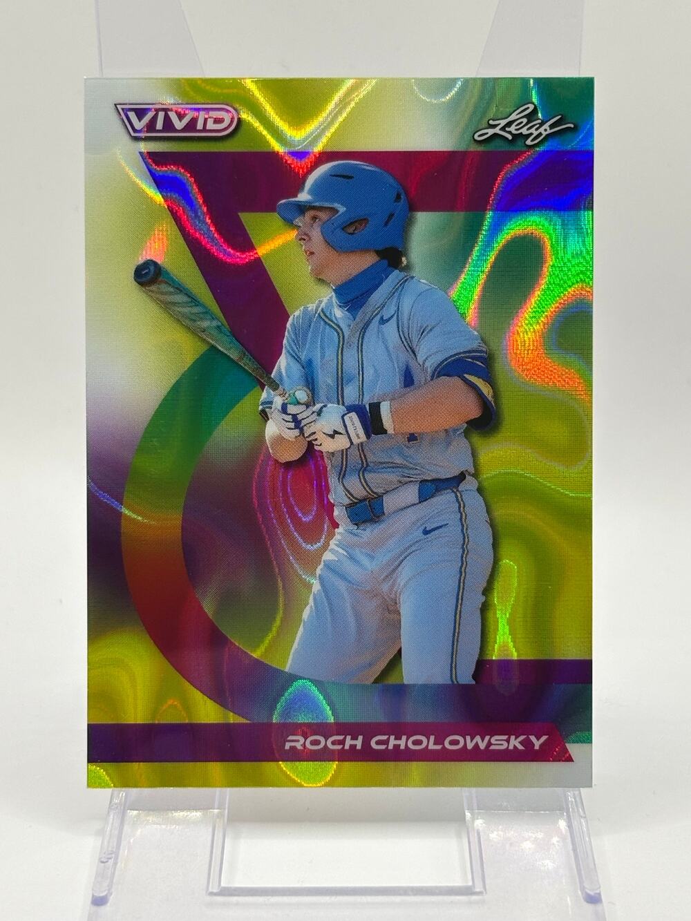 2024 Leaf Vivid Roch Cholowsky Yellow Lava Refractor 7/10 SP Chicago White Sox